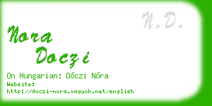 nora doczi business card